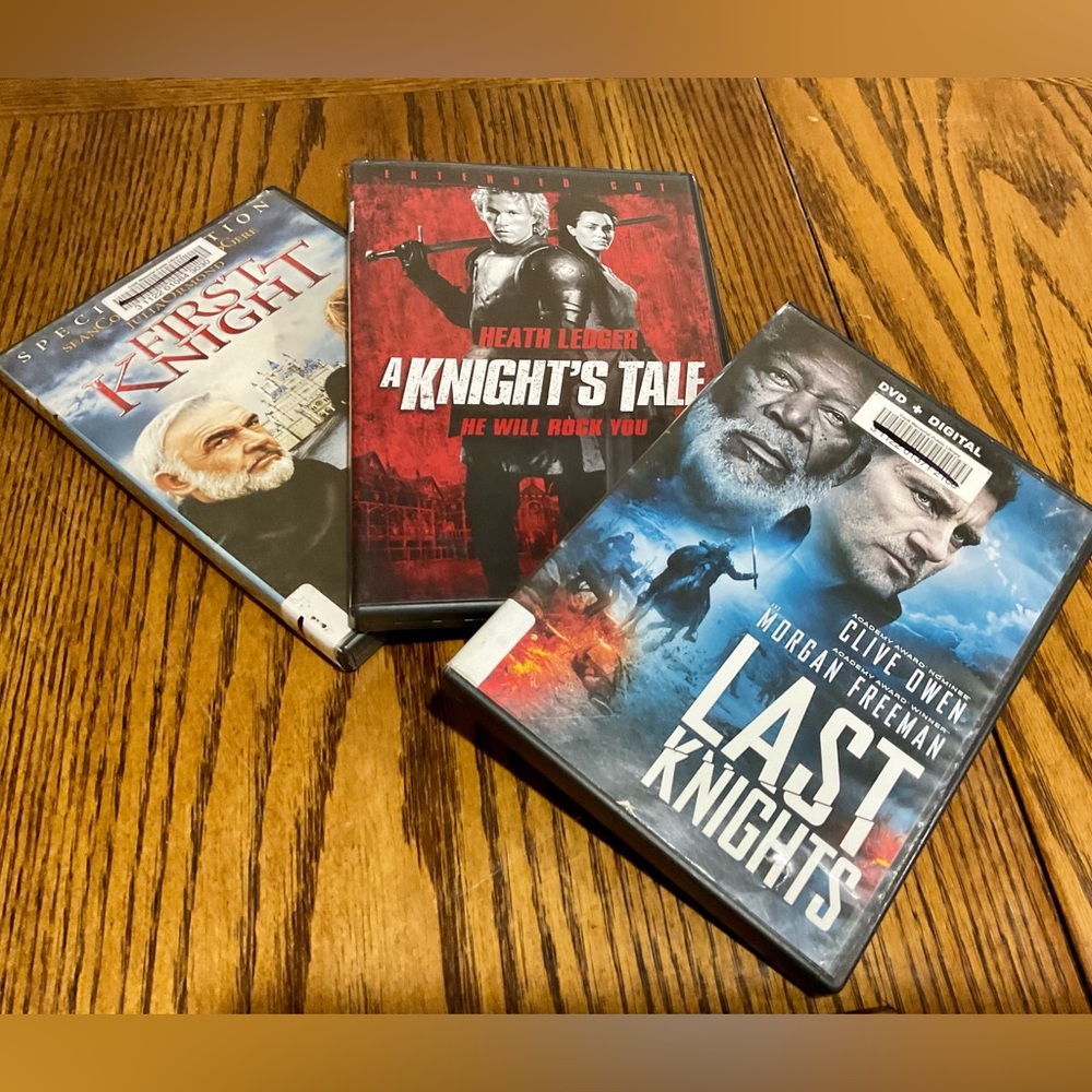 First Knight, Last Nights, Knight’s Tale 3 DVDs